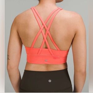 🍋Lululemon Energy High-Neck Longline Bra Med Support, B–D Cups Raspberry Cream🍋